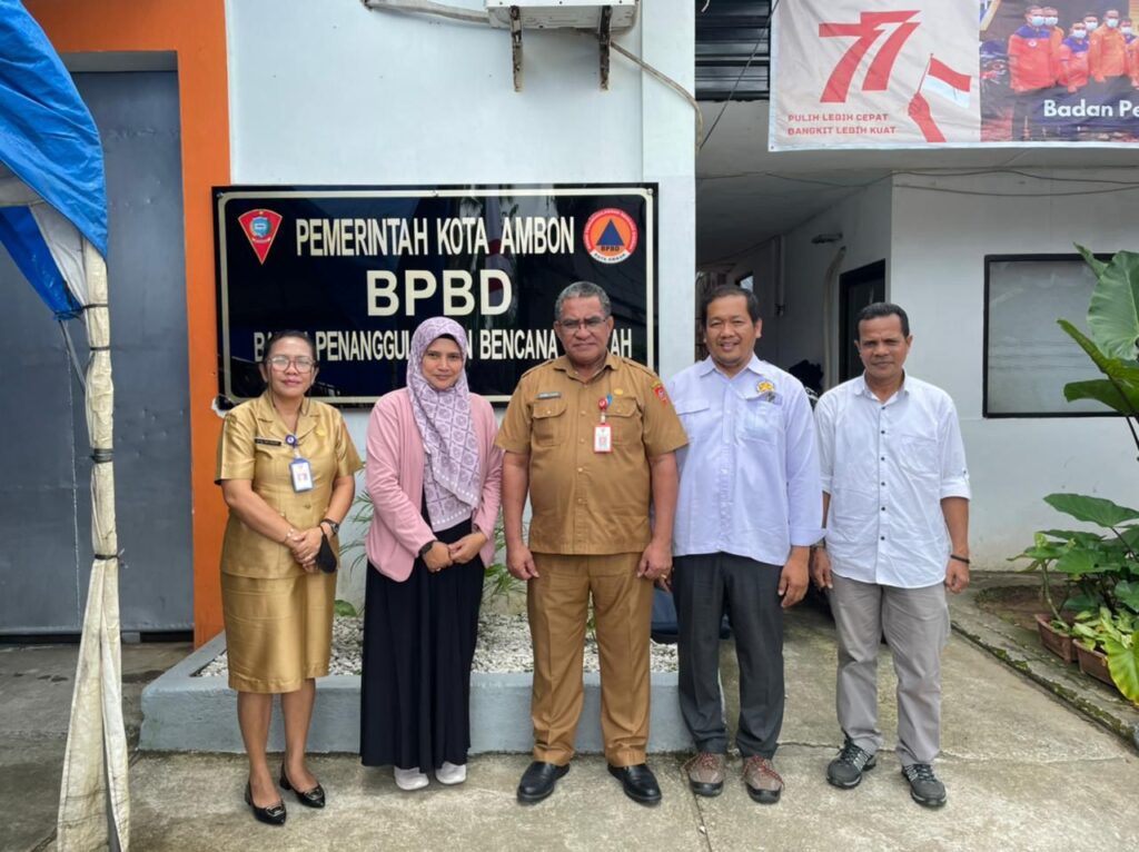 TDMRC Research Team Pattimura University with the Secretary of the Pemko and the Head of BPBD of Ambon City
